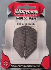 Harrows Max Air Black Standard Dart Flight Set of 3 Flights
