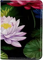 [CWAGFEQZ] Passport Holder,Passport Cover,Passport Holder for Women Men Family,Watercolor Flower Lotus