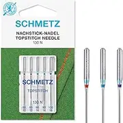 SCHMETZ Domestic Sewing Machine Needles | 5 Topstitch Needles | 130 N | Needle Size 2X 80/12, 2X 90/14 und 1x 100/16| for All Conventional Household Sewing Machines and Household Embroidery Machines