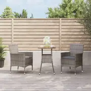 Outdoor Bistro Set Outdoor Coffee Table and Chairs 3 Piece Poly Rattan vidaXL