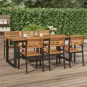 Garden Table with U-shaped Legs 200x80x75 cm Solid Wood Acacia