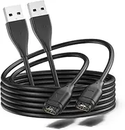 2 Pack 1.6ft Charger Cable Charing Cord for Garmin Watch Fenix 5 6 7 8, Vivoactive, Instinct, Venu, Tactix, Forerunner, Approach, D2, Venu, Vivomove, Quatix, Dark Gray