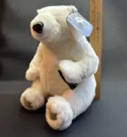 12" Vintage 1999 Coca-Cola Polar Bear holding open Coke Bottle Plush w/ Hang Tag