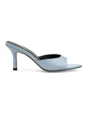 [Siren] Margot Point Toe Mules in Blue Satin