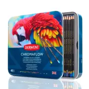 Derwent Chromaflow Soft Core Colour Pencils Tin Case 48 Assorted 2306013