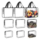 9 Packs Toy Storage Bags with Zipper,Lego Storage,Reusable Clear PVC Organizi...