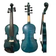 Hand-made 6 strings Solid wood Acoustic blue Colour 4/4 ,With case/bow