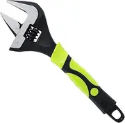 Adjustable Spanner Heavy Duty Wrench with Ergonomic Handle Deep Jaw Wide Opening Wrench Multifunctional Plumbing Wrench for Plumbing Appliance Repair Furniture(8 inches,Black and green two -colored)