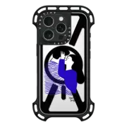 iPhone 16 Pro Ultra Bounce Case MagSafe Compatible Blue Stripes Love