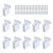 Pack of 11 White Sturdy Stainless Steel Wall Mount Closet Shelf Brackets