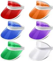 [Ultrafun] Unisex Candy Color Sun Visors Hats Plastic Clear UV Protection Cap for Sports Outdoor Activities