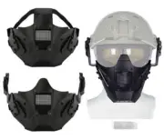 Black Tactical Airsoft Half Face Paintball Mask Helmet Protective Mask Mesh UK