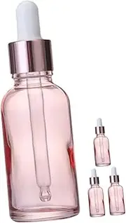 LIFKOME 4Pcs Glass Dropper Bottles Leakproof Portable Essential Oil Containers Practical Wear Resistant Packing for Home Travel Aromatherapy and Massage