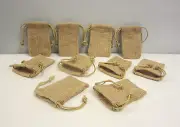 10 NEW BURLAP JUTE SACKS WITH DRAWSTRINGS 3" BY 5" WEDDING PARTY FAVOR BAGS