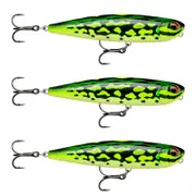 3x Rapala 8.5cm Precision Xtreme Pencil Freshwater Fishing Lures - Lime Frog