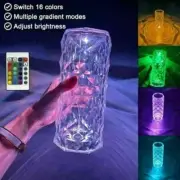 Diamond Rose LED RGB Crystal Table Lamp Light Atmosphere Bar Thanksgiving Gift