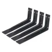 4pcs Black Shelf Bracket 14 inch L Floating Shelf Bracket for Shelves