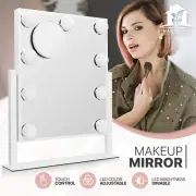 Makeup Vanity Mirror Rectangle Smart Touch 9 LED Plastic Bulb w/5X Magnification