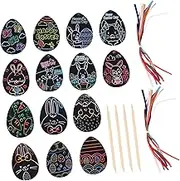 ERINGOGO 60pcs Easter Scratch Cards Useful for Daycare Party Color Crafts Decorating Kit Pastel Decorations Scratch Suit Bunny Adult Craft for Cards Shape Decorations Paper