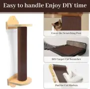 Trimmable Cat Scratch Mat pad Self-Adhesive Cat Scratching Post Carpet Covere...