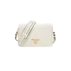 Prada Vitello Phenix Flap Crossbody Bag White