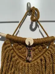 Macrame Wall Hanger Maine Drift Wood Dream Catcher Wool/Acrylic Carhartt Color