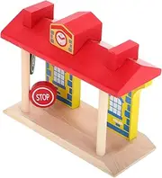 Vaguelly Educational Boys and Girls Railway Station Toy Wood Train Set Train Track Accessories Model Accessory Set Playset