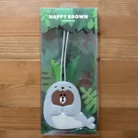 在飛比找蝦皮購物優惠-[全新]Happybrown 行李吊牌 熊大 Line Fr