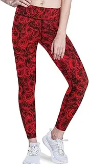 [visesunny] High Waist Yoga Pants with Pockets Red Rose Close Texture Buttery Soft Tummy Control 4 Way Stretch Pocket Leggings