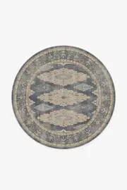 185' Round | Machine Washable Runner Rug | Kid & Pet Friendly | Indoor Rug | Maxine Dusk Blue Rug | Ruggable