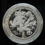 1 Oz Silver .999 Year of the Dragon Horoscope in Capsule Display