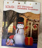 6FT Inflatable Christmas Snowman Decor w/LED Lights Outdoor Yard Decoration