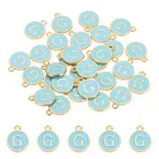 Letter Charm, 30 Pcs Capital Initial Alphabet G Letter Charm for Bracelet, Blue