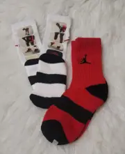 2 Pack Nike Air Jordan Collage Jumpman Kids Boy's Crew Socks. SZ 10C- 3Y