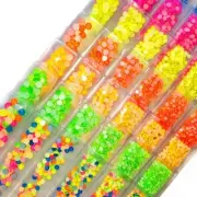 Luminous Neon Non Hotfix Rhinestones Glue On Fluorescent Crystal Nail Art Decor