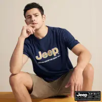 在飛比找momo購物網優惠-【JEEP】男裝 經典品牌LOGO短袖T恤(深藍)