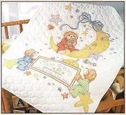 Bucilla Stamped X-Stitch Crib Cover, Celestial Moon