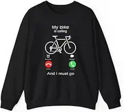 [X.Style] My Bike is Calling and I Must Go I Must go Cycling Cyclist ds032 Sweater Black 2XL