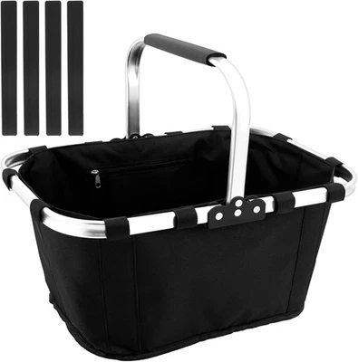 Oxford Cloth Carry Basket, Foldable Shopping Basket, Large Capacity Picnic Carry