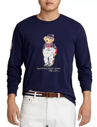 Polo Ralph Lauren polo bear 限量美國國旗奧運熊 長T 青年款 美國姐妹屋