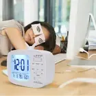 Smart Alarm Clock LED Digital 12/24 Hour Switch Household Bedroom Tool White.