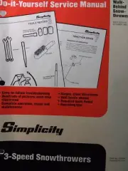 Simplicity Walk-Behind 3-Speed type Snow Thrower Blower Service Repair Manual