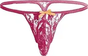 [JEShifangjiusu] Men's Lace Frilly Sissy Thong Panties Sheer Mesh Briefs G-String Thongs Lace Underwear T-Back Shorts