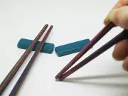 Glass Chopstick Holder, Set of 4-Dark Teal