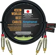 2 Meter – Directional High-Definition Audio Interconnect Cable Pair Custom Made by WORLDS BEST CABLES – Using Mogami 2549 Wire and Amphenol ACPR Die-Cast, Gold Plated RCA Connectors