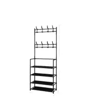 NNEOBA Coat Rack Clothes Hanger Floor Hanger Storage Wardrobe Clothing Drying Racks Shoe Rack Bathroom Furniture Hanger Rack Hangers