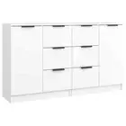 2-Piece Buffet Drawers Sideboard Cabinet Storage Shelf Hallway Table Wood White