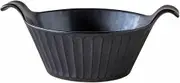 Sogi T-957097 Gratin Round, Black, Gratin Dish, Width 7.5 x Depth 5.4 x Height 2.8 inches (19 x 13.7 x 7 cm), 15.2 fl oz (450 ml), 8.8 oz (250