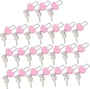 HOUDERCO 24Pcs Mini Heart Shaped Padlock Multi Functional Metal Locks with Keys for Diary Jewelry Box Handbag Luggage Durable Vintage Style Collectible