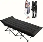 Camping Cot for Adults, Portable Cot Bed with Mattress, Foldable Padded Sleeping Cots for Camping Travel, Office Nap, Tent Day Bed Outdoor & Home Guest, 74.8"x26"x14"